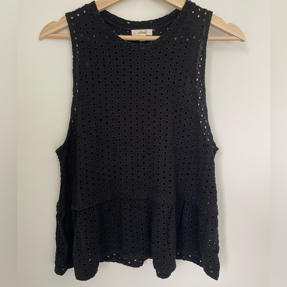 Wilfred Black Eyelet Tank Top